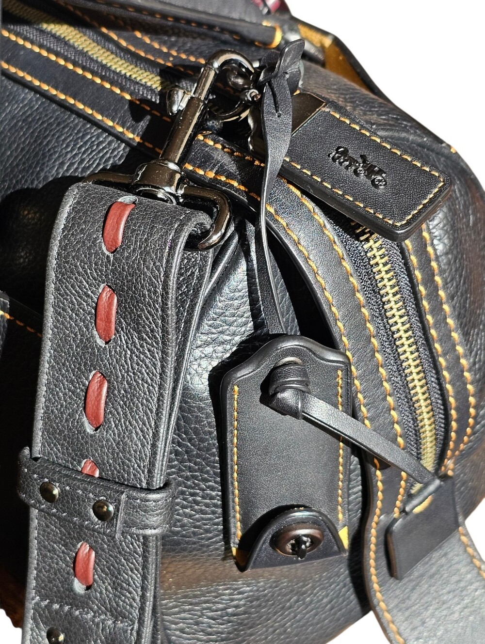 COACH 1941 Rogue Satchel Pebbled Leather Embellished Top Handle Custom Straps - Picture 5 of 9